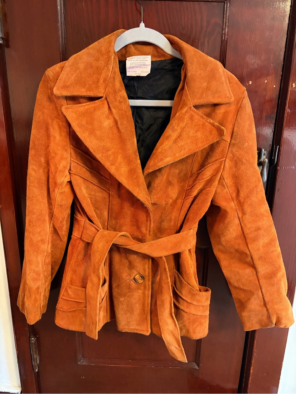 Vintage Rust Suede Belted Women's Jacket